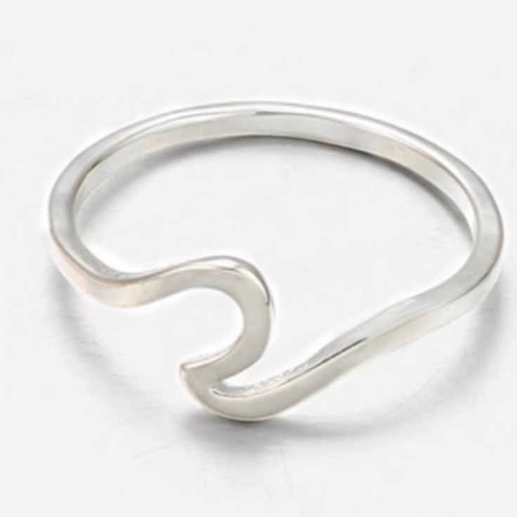 Silver Ocean Beach Wave Dainty Ring New